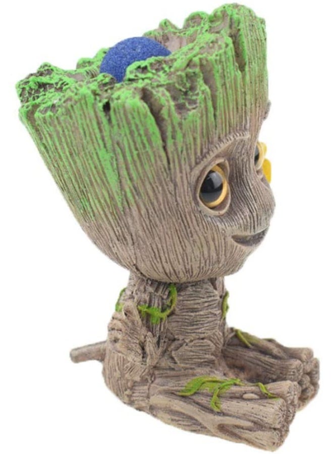 زينة حوض السمك على شكل غروت مع فقاعات هواء، رجل الشجرة مع حجر فقاعات الهواء لحوض السمك، أشغال يدوية من الراتنج لمضخة الأكسجين، زينة - Image 4